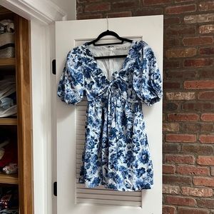 Abercrombie puff sleeve baby doll mini dress